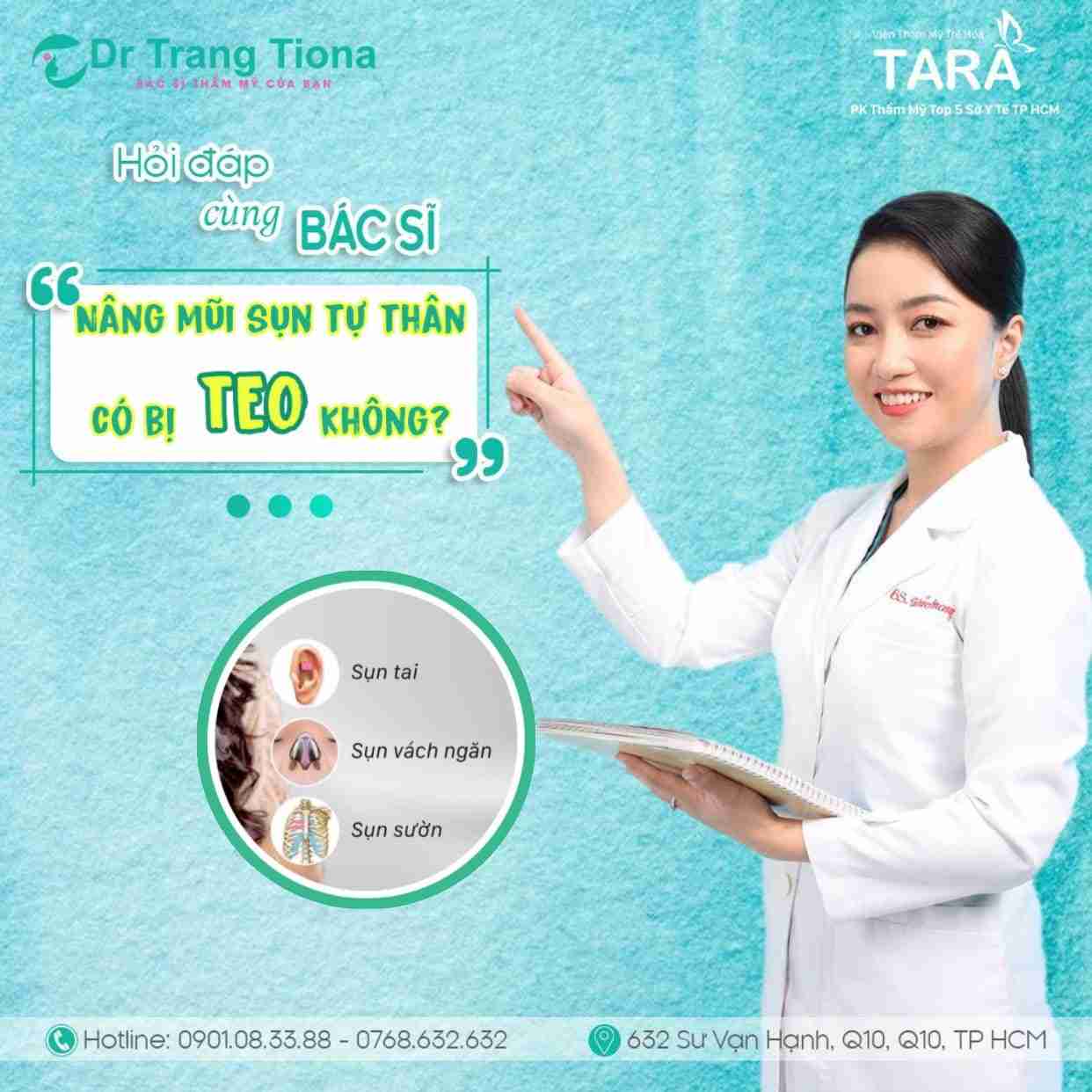 Bác sĩ giải đáp: Nâng mũi sụn tự thân có teo không?